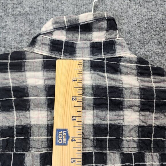 California Tailor Shirt No 2 Womens‎ XS Navy Plaid Long Sleeve Shirt Cotton $198 - Picture 4 of 12